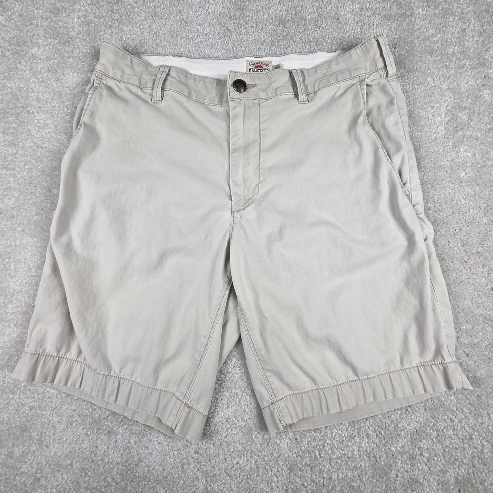 Faherty Island Life Shorts Mens 30 Beige 9 In Organic Cotton Chino Preppy